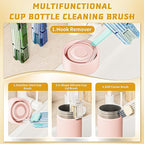 3Pcs 4 in 1 Cup Lid Gap Cleaning Brush Set,Multifunctional Crevice Cleaning Brush for Bottle,Multipurpose Bottle Cleaner with Compact Design Tiny Silicone Cup Holder Cleaner Tool,Kitchen Gadgets