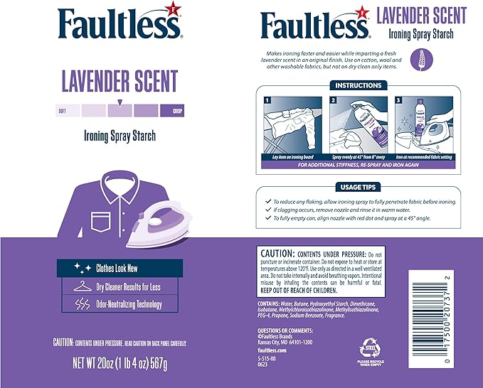 Faultless 20oz. Fresh Lavender Scent Starch (Single Can)