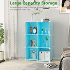 C&AHOME Cube Storage Organizer, 6-Cube Shelves Units, Closet Cabinet, DIY Plastic Modular Book Shelf, Ideal for Bedroom, Living Room, Office, 36.6" L x 12.4" W x 36.6" H Blue UPCS06L