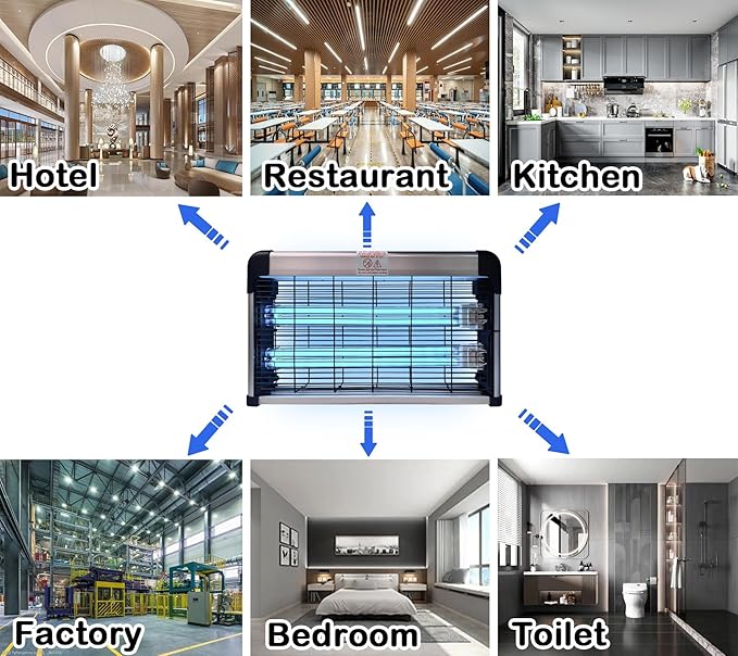 BAIMNOCM UV Lamp 76 Watts, Hanging Mite Odor Mold Removal Lamp with Remote Control Timer, UV-C Light for Basement Kitchen, 254nm Quartz Light