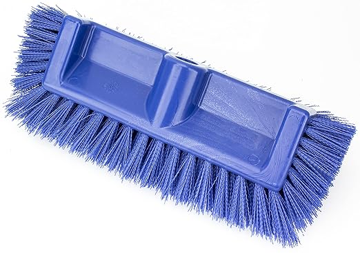 SPARTA Multi-Level Tile Scrub Brush 12" Wide Brush Head, Heavy-Duty Tile Cleaning Brush with End Bristles for Commercial Tiles, Tubs and Floor, Plastic, 12 Inches, Blue