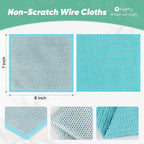 Orighty Multipurpose Wire Dishwashing Rag, 48 Pcs Upgraded Double-Layer Non-Scratch Wire Dish Cloths, Reusable Steel Scrubber Dishcloth Rags for Kitchen, Cookware, 7"x8", Multicolor