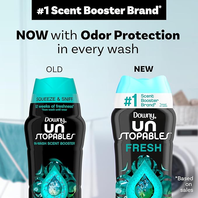 Downy Unstopables In Wash Scent Booster Beads, Fresh Scent, 30.1 oz, Laundry Beads for odor Protection, Downy Scent Booster Beads, Laundry Scent Boosters