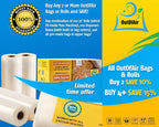 8" x 25' Rolls (Fits Inside Machine) - Pack of 2 (50 feet total) - OutOfAir Vacuum Sealer Rolls. Works with FoodSaver Vacuum Sealers. 33% Thicker, BPA Free, Sous Vide, Commercial Grade