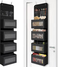 Over Door Organizer with 4 Large Capacity Pockets, Hanging Organizer Storage for Closet Bathroom Nursery Bedroom Dorm, Toys Cosmetics Sundries and Baby Essentials, Black