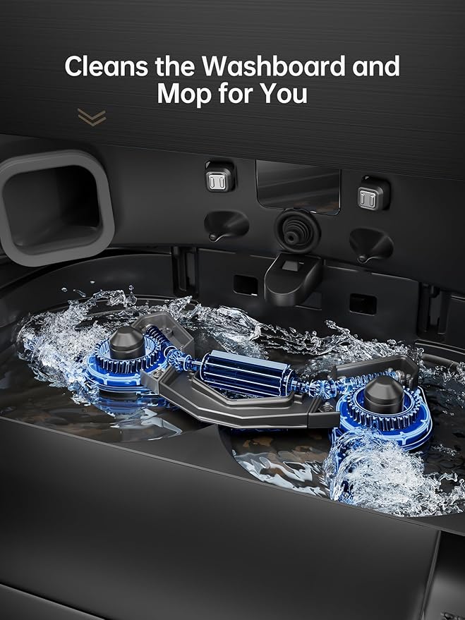 DREAME X40 Ultra Robotic Vacuum with Removable & Liftable Mop, 12,000Pa Suction, Side Brush Extensive Cleaning, 158°F Mop & Washboard Self Cleaning, Auto-Empty, Auto Refill, liftable Brushes