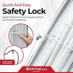 Bartnelli Extra Wide Pro Ironing Board 19x48 Ironing Surface with Iron Rest, Cord Holder, Shelf and 4 Layer Heat Resistant Cover and Pad