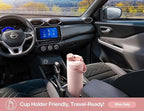 POWCAN 26 oz Insulated Water Bottle with 2-in-1 Straw and Spout Lid, Keep Cold 24H, Leak-Proof, Fits in Car Cup Holder, Stainless Steel Water Bottle for Sports, Travel, and School (Bow Down to Cherry)