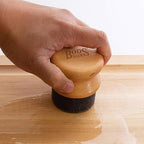 John Boos Oil & Cream Round Applicator for Wood Cutting Boards, Butcher Blocks & Utensils, Beechwood - Solid Hardwood Handle, Silver Ion-Treated Sponge, Storage Cap, Easy and Even Application