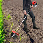 Handheld Tiller Cultivator 42.7Cc 2Stroke Mini Gas Powered Engine Rototiller Garden Lawn Tools Farm Air Cooled Plow Easy to Start for Farmland Gardens Yard (1250W 6500Rpm)