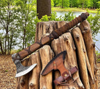 Forest Hunting | 27" and 3.5 lbs Custom Handmade Viking Axe of Ragnar Lothbrok Norsmen- Tomahawk and Forest Hatchet Authentic Viking ax with Sheath Mens Gift. (Ragnar Lothbrok Axe)