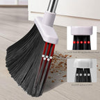 Broom with Dustpan Combo Set, Hand Broom and Dustpan Set for Sweeping Indoor Angle Broom for Home Office Kitchen Lobby Floor Pet Hair Indoor&Outdoor Cleaning (White&Gray)