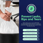 PAMI Medium 8-Gallon Trash Bags 100-Pack, White - Strong Multipurpose Plastic Wastebasket - Unscented Can Liners For Kitchen Bathroom Office-Garbage Bags, 1ft x2ft