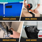 Lockport 3 Pack Black Duct Tape Heavy Duty Waterproof,20 Yards x 2 Inch,Strong Adhesive Roll for Indoor & Outdoor Repair,No Residue,Tear by Hand - Duct Tape Bulk Value