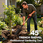 Nohovu Spade Shovel for Digging, Heavy Duty Shovel with D-Handle, Trench Shovel for Gardening, 45 Inches