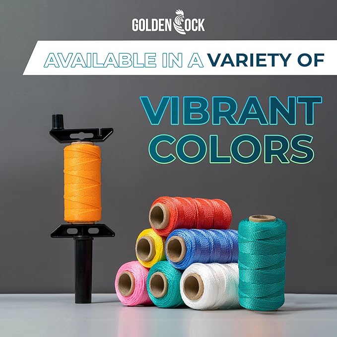 Green Mason Line String – 393ft, 1.3mm Thick Twisted Polypropylene – Durable Construction Twine for Laying Bricks, Blocks, Fences in Gardening, DIY & Landscaping Projects