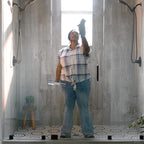 Unger Professional Connect and Clean 10” Glass and Tile Shower Squeegee, Compatible with Standard Threaded Pole, 2-in-1 Bathroom Cleaning Supplies, Cleaner for Showers and Mirrors, Streak-Free Results