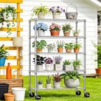 IZEUK 5-Tier Storage Shelving Unit with Wheels, Adjustable Heavy Duty Steel Wire Rack Organizer (Chrome, 17.7" D x 47.2" W x 76.7" H, 1750 lbs Capacity) for Garage, Kitchen, Pantry, Laundry, Basement