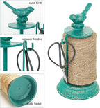 Sungmor Cast Iron Garden Twine Holder Set - 1300ft. Natural Jute Twine String & Rope Rack & Scissors - Decorative & Practical Home Arts Crafts Tools for Picture Display Gift Wrapping Packing Gardening