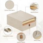 Closet Organizers and Storage 4-Pack Large Storage Bins with Drawers Stackable Fabric Clothes Organizers Storage Box Collapsible Closet Drawers Organizer (Beige, 21L*2)