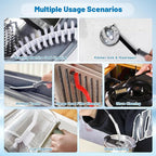 Washing Machine Cleaner, Washer Machine Cleaner Tablets 15 Pcs + Dryer Vent Cleaner Kit 12 Pack, Crevice Cleaning Brush for Bathroom, Shower & Kitchen, All-in-One Multi-Surface Scrubbing Brushes