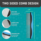 Maxpower Planet Pet Grooming Brush - Double Sided Shedding and Dematting Undercoat Rake Comb for Dogs and Cats,Extra Wide (B1 - Rake, Gloves & Comb, Large)