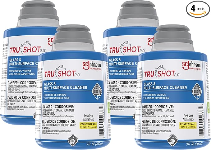 TRUSHOT 2.0 MULTI-SURFACE & GLASS CLEANER 9OZ, 4 PACK