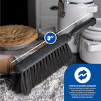 SPARTA Flo-Pac Counter Brush, Bench Brush, Dustpan Brush with Long Lasting for Counters, Floors, And Fireplace, 8 Inches, Black
