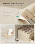 SONGMICS 4 Pack Drawer Organizers, 80 Cells (2x16+2x24), Foldable Dividers, 11.8 x 11.8 x 3.9 Inches, for Socks, Underwear, Ties, Belts, Summer Sand URUS011K01