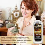 Parker & Bailey Brass & Copper Cleaner – Removes Tarnish and Restores Shine on Metal, Antique Décor, Pans & Furniture, 8 oz Bottle
