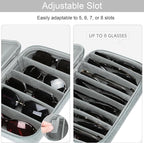 Bukere Travel Sunglasses Organizer Case Adjustable Slot For Multiple Eyeglasses Hard-shell Portable Storage Box for Men Women