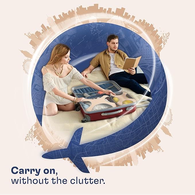 Shacke Premium 5 Packing Cubes Set - Lightweight Mesh Travel Luggage Organizers with Laundry Bag, 5-Piece Suitcase Storage System (Nude Biege)