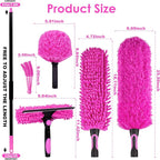 15 Foot Dusters for Cleaning, Duster with Extension Pole 7-15ft, Microfiber Feather Duster Used for Cleaning Ceiling Fan, High Window, Blinds, Shutters, Sofa, Cobweb Duster for Home (12 PCS)