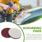 Power Scrub Pads, Scrubbing Pads 320 Grits Scouring Discs - Fitting for (Home Kitchen Cleaning - Drill Attachment - Scrubber Replacement) 16 Pcs & 4 Inch & Red