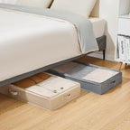 3 Pack Under Bed Storage Containers, Low Profile Underbed Shoes and Clothes Storage Organizer with Sturdy Sidewalls/Bottom, Large Dorm Storage Bins,33 * 17 * 4.5 inches,45L