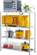 susunnus Stainless Steel Shelves 39.4in-4 Tier,Kitchen Storage Shelves,Stainless Steel Shelf Organizer, Artistic Texture, Pragmatic& Sturdy & Waterproof