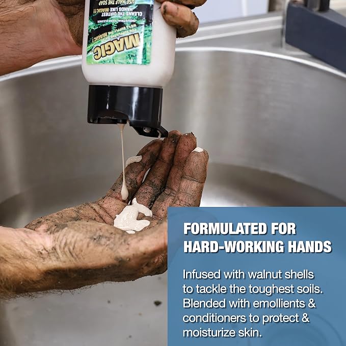 Zenex Magic Hand Soap - Industrial Hand Cleaner for Auto Mechanics | Shop Soap | Walnut Shell Scrubbers to Remove Grease, Oil, Ink & Paint | Moisturizing Ingredients | 100 ml (5 Pack)