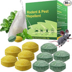 Rodent Repellent with Peppermint Oil – Mouse & Squirrel Deterrent for Car Engines, Garage, Attic – Rat/Mole/Mice Repellent – Indoor Outdoor Use – Alternative to Mouse Trap & Moth Balls.(80 Pack)