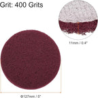 HARFINGTON 12pcs Scrubber Scouring Pads 400 Grits 5 Inch Drill Power Brush Hoop and Loop Surface Conditioning Disc Drill Scuffing Disc Scrub Pads for Home Kitchen Cleaning, Red