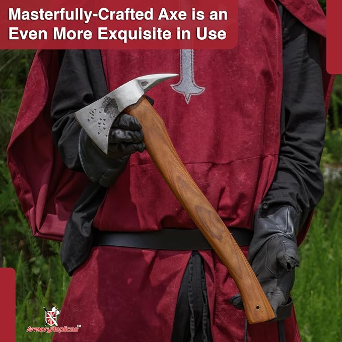 Armory Replicas™ Fireman Hatchet Pickaxe Tool - Hand Forged Carbon Steel Functional Camping Demolition Outdoor Axe