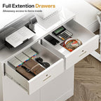 Metal Storage Cabinet with 2 Drawers 36" H,White Metal Garage Cabinets with 2 Lockable Doors and Adjustable Shelves Easy to Assemble for Home Office, Kitchen,Pantry,Garage,Warehouse