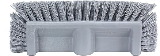 SPARTA Multi-Level Tile Scrub Brush 12" Wide Brush Head, Heavy-Duty Tile Cleaning Brush with End Bristles for Commercial Tiles, Tubs and Floor, Plastic, 12 Inches, Gray
