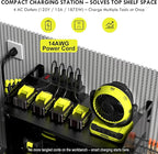 KSVO Power Tool Organizer Wall Mount with Drill Rack & Locking Drawers - Heavy Duty Metal Tool Shelf for Garage, Workshop, Shed, Basement Tool Organization - Gift for Men/Father (Black)