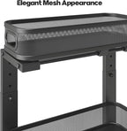 2 Pack 15.7IN-Depth Under Sink Organizer With Smooth Cylindrical Rail,2-Tier Pull Out Multi-Purpose Cabinet Storage for Bathroom&Kitchen,Height Adjustable,Rust-resistant Coating-Gun Gray