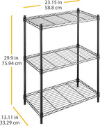 Whitmor 3-Wire Shelving Unit, Metal Storage Shelves, Easy Assembly Home Organizer for Pantry, Kitchen, Garage, Plant
