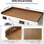 Gashell Washer Dryer Countertop, 27.5" x 54" Bamboo Washer and Dryer Countertop for Laundry Room Organization(Retro Brown)