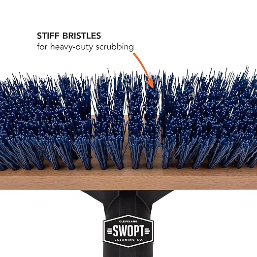 SWOPT 10” Premium Multi-Surface Scrub Brush Head — Cleaning Head Interchangeable with All SWOPT Cleaning Products for More Efficient Cleaning and Storage — Clean Driveways, Decks, and Siding