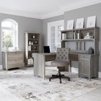 Bush Furniture Salinas 5 Shelf Bookcase in Driftwood Gray, Tall Bookshelf, Large Book Shelf for Living Room, Home Office, or Entryway