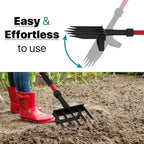 Pitch Fork for Garden, 5-Tine Heavy Duty Pitchfork for Loosening Soil, 41 Inch Gardening Fork for Digging, Composting, Spading, Cultivating Soil, Metal Fork Head with Fiberglass Handle, D-Grip