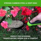 Garden Guru Super Strong Garden Scoop Trowel Shovel Transplanter – Strong Carbon Steel - Rust Resistant – Ergonomic Grip – Perfect Hand Shovel for Gardening Transplanting and Digging (2 Pack)